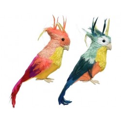 Sztuczna papuga kolorowa dekoracyjna ptak ozdoba