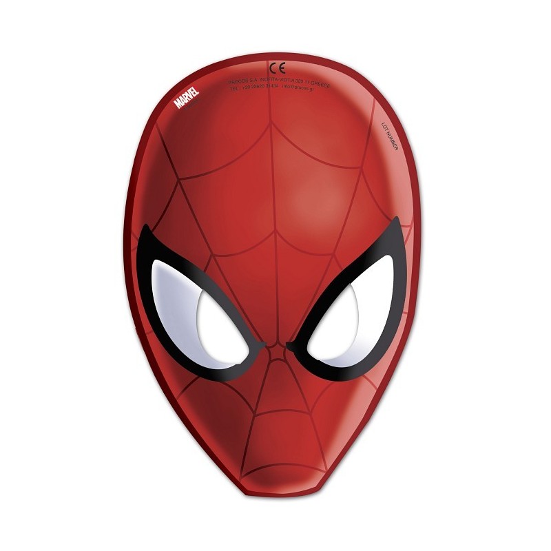 Maska papierowa SpiderMan Marvel czerwona na twarz - 1