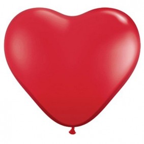 Balon 11 serce czerwone pastel 100 szt. - 1