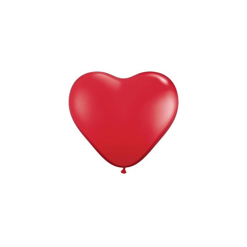 Balon 11 serce czerwone pastel 100 szt. - 1
