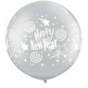 Balon 1m srebrny New Year 1szt. - 1