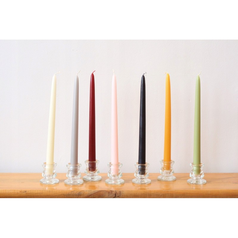 Świeczki świece stożkowe bordowe 24,5 cm 10 sztuk - 4