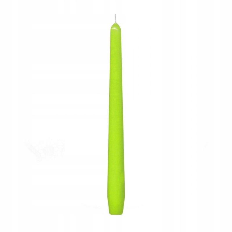 Świeczki świece stożkowe zielone 24,5 cm 10 sztuk - 3