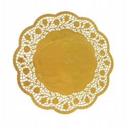 Serwetki papierowe ozdobne złote Podkład Pod Tort ażurowe 36cm 4szt