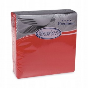 Serwetki Flizelinowe Premium Czerwone 40 X 40cm 50sztuk - 1