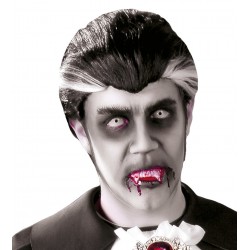 Peruka siwa czarna Wampira Dracula na Halloween