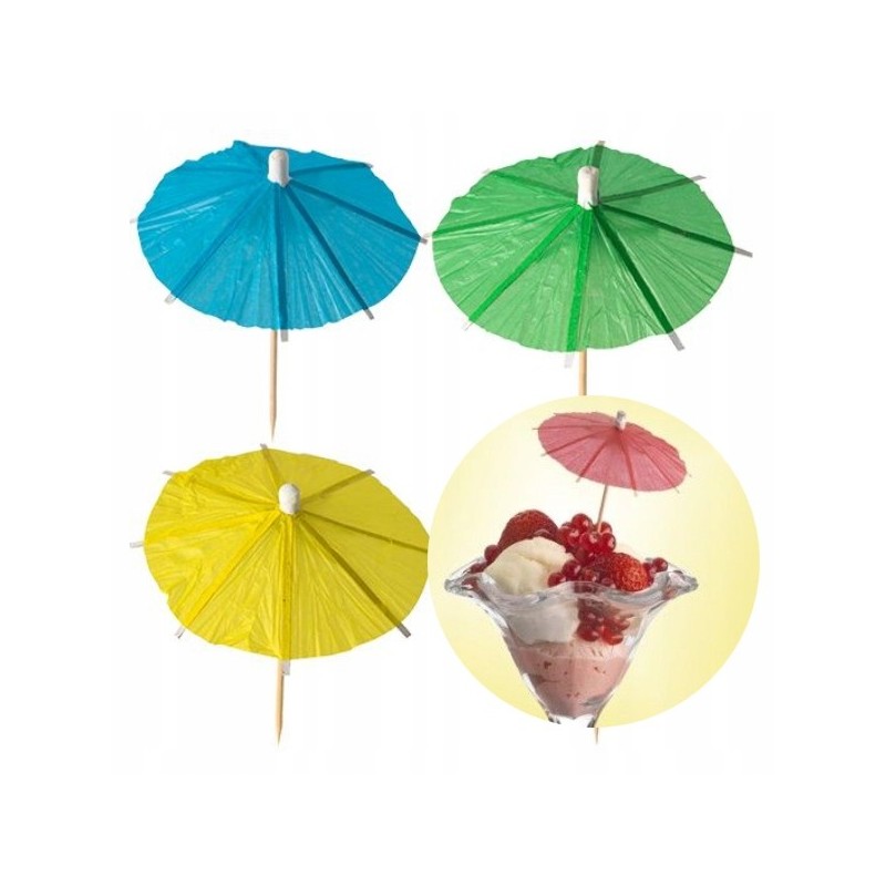 Dekoracyjne parasolki do deserów drinków kolorowe - 1
