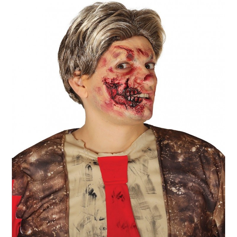 Naklejka lateksowa sztuczna krwawa rana twarz - 1