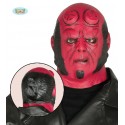 Maska Hellboy lateksowa czerwona na całą twarz - 1