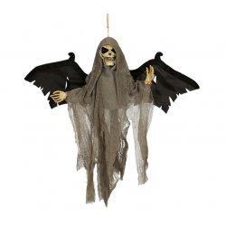 Zawieszka czaszka ze skrzydłami na Halloween