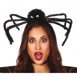 Opaska pająk z nogami czarny sztuczny Halloween