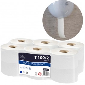 Papier toaletowy jumbo celuloza biały Ellis T100/2 - 1