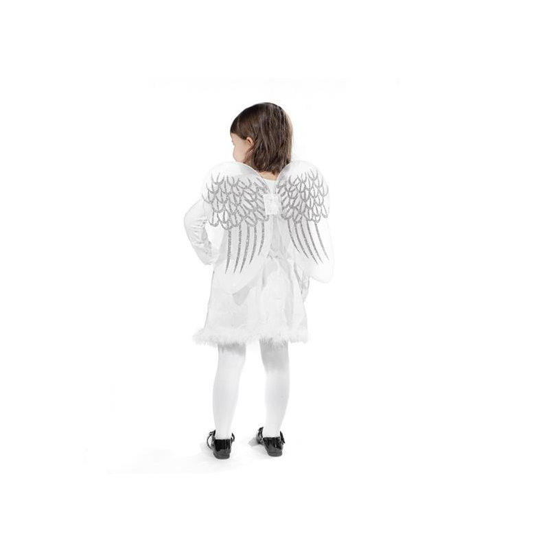 Skrzydła anioła dla dzieci białe błyszczące anioł - 1
