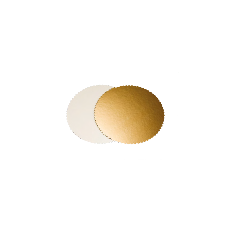Podkłady pod tort złoty krążek karbowany gruby x50 - 1