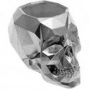 Doniczka czaszka 12,5x8x8cm srebrna - 1