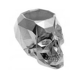 Doniczka czaszka 12,5x8x8cm srebrna