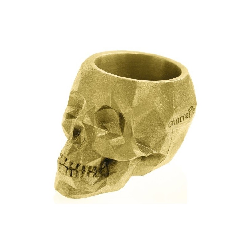 Doniczka czaszka 21x15x15cm złota - 1