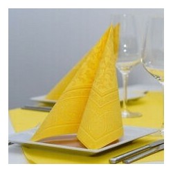 Serwetki papierowe ozdobne żółte ornament x50 - 3