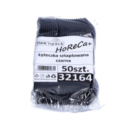 Jednorazowe Łyżeczki plastikowe czarne MOCNE 50szt - 2