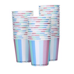 Kubki papierowe do gorących napojów kawy kolorowe pastelowe 250ml x50