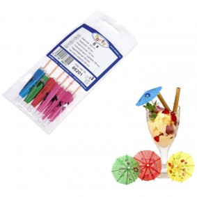 Kolorowe parasolki dekoracje papierowe do drinków - 1