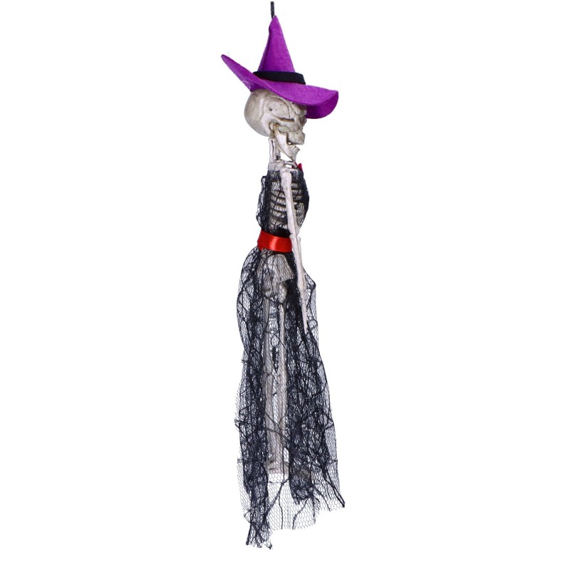 Szkielet kościotrup Wiedźma halloweenowy wiszący 32 cm - 7