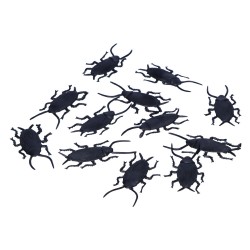 Sztuczne chrząszcze robaki plastikowe na halloween 7cm 12szt - 2