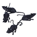 Szczury plastikowe zestaw sztucznych gryzoni na Halloween 6cm 4 sztuki - 4