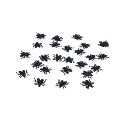 Sztuczne muchy plastikowe czarne dekoracje do pajęczyn 2cm 24 sztuk - 3