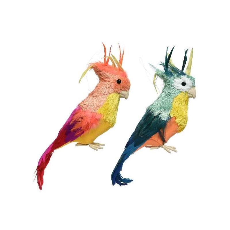 Papuga kolorowa mała dekoracja ptak  9x10x33cm - 1