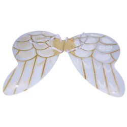 Skrzydła anioła biały złoty brokat skrzydełka - 2
