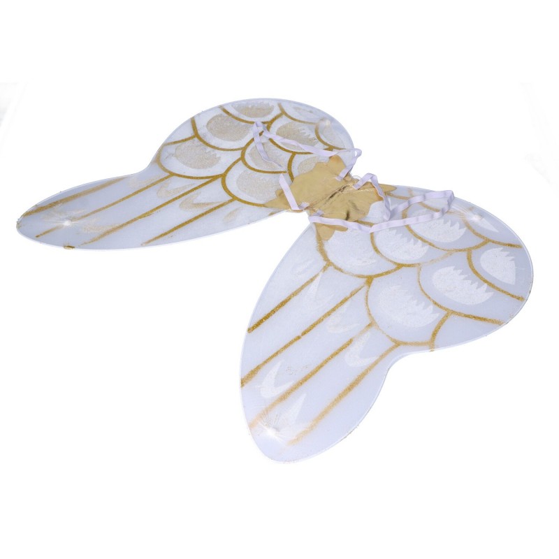 Skrzydła anioła biały złoty brokat skrzydełka - 3