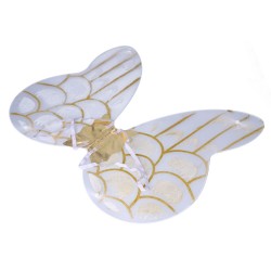 Skrzydła anioła biały złoty brokat skrzydełka - 6