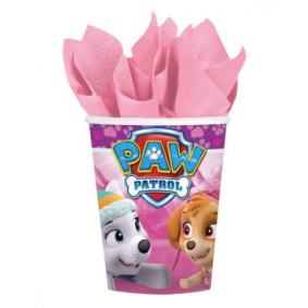 Kubki papierowe Psi Patrol różowe Skye Everest - 1
