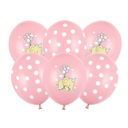 Balony lateksowe słonik różowe na baby shower
