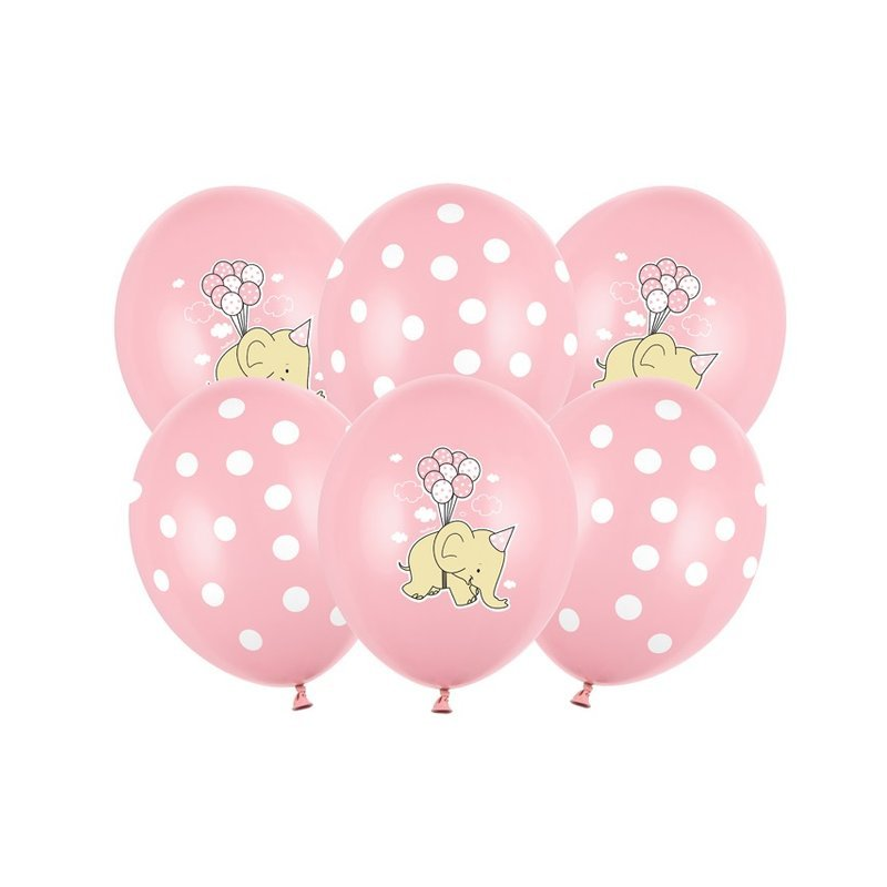 Balony lateksowe słonik różowe na baby shower - 1