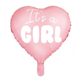 Balon foliowy serce jasno różowe gender reveal - 1