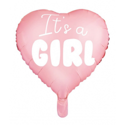 Balon foliowy serce jasno różowe gender reveal