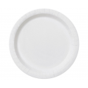 Jednorazowe talerze papierowe okrągłe eko białe - 1
