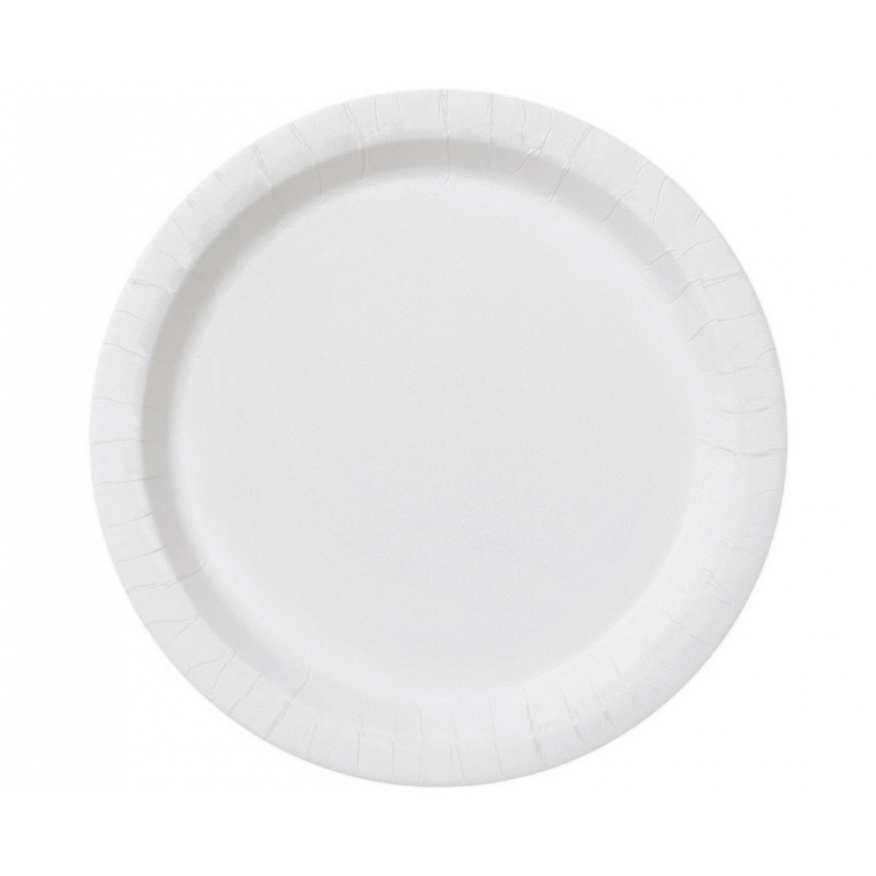 Jednorazowe talerze papierowe okrągłe eko białe - 1