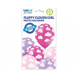 Balon 30 cm Fluffy Clouds Girl 6szt