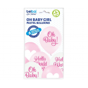 Balony lateksowe różowe Baby Shower serce na hel  - 2