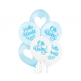 Balony lateksowe niebieskie na Baby Shower na hel  - 1
