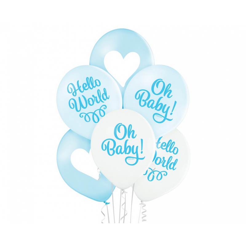 Balony lateksowe niebieskie na Baby Shower na hel  - 1