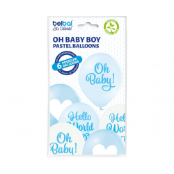 Balony lateksowe niebieskie na Baby Shower na hel  - 2