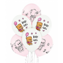 Balony lateksowe na Baby Shower różowe ozdoba hel - 1