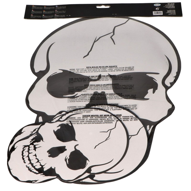 Halloweenowa dekoracja papierowa czaszka 20-45cm 4 szt. - 3