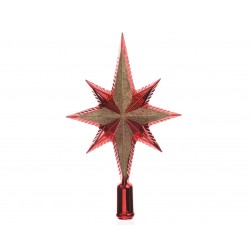 Gwiazda na choinkę betlejemska czerwona plastikowa nowoczesna - 1