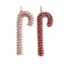 Zawieszka świąteczna laska cukrowa zakręcony sznurek biała czerwona - 2