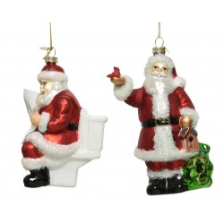 Zawieszka na choinke Święty Mikołaj na toalecie